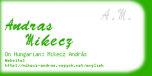 andras mikecz business card